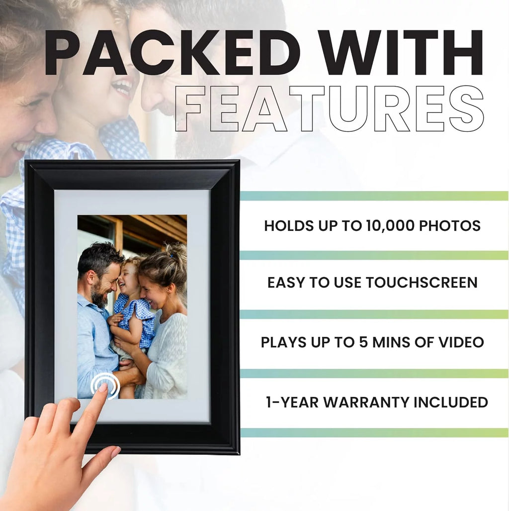 10in WiFi Digital Photo Frame with Battery 32GB Black L685402