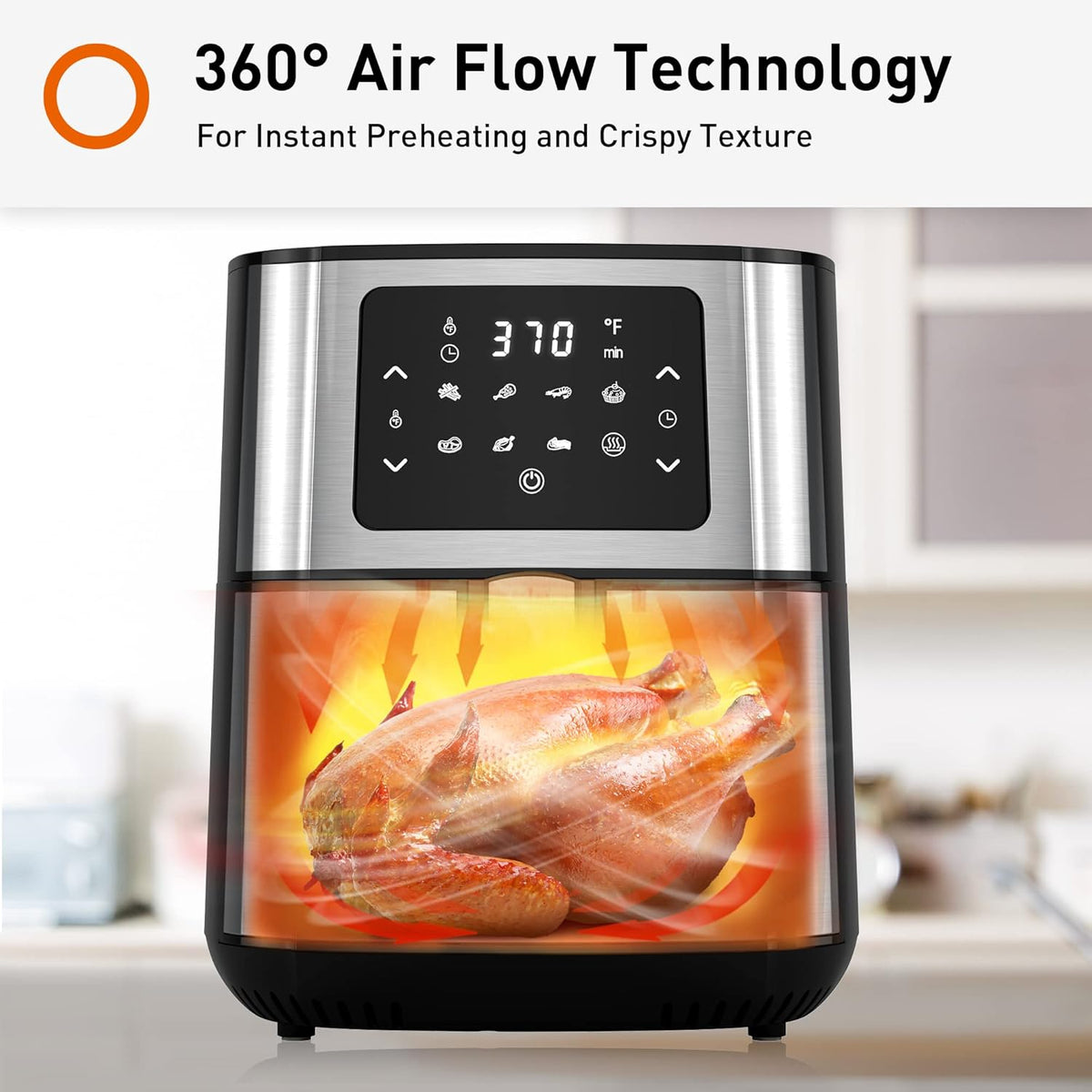 5.8Qt Stainless Steel Air Fryer Toaster Oven Z6163
