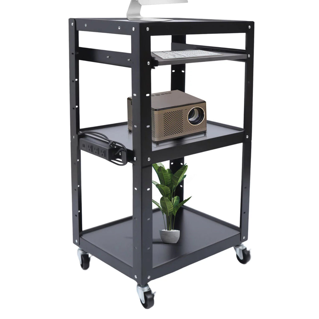 AV Cart with Keyboard Tray Rolling Desk with Wheels N686