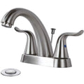 2 Handle 4 Inch Centerset Bathroom Sink Faucet with Lift Rod Drain Stopper T8968