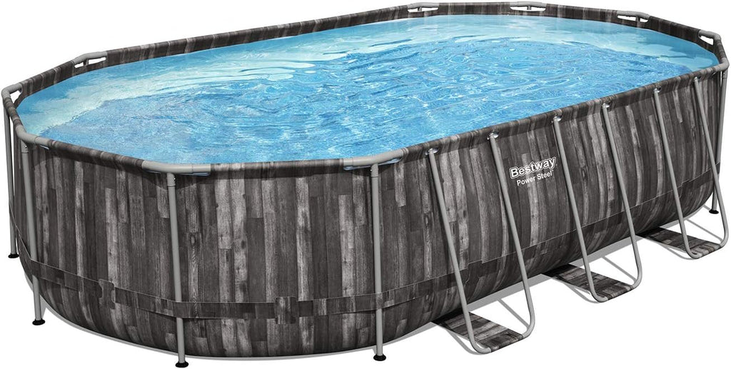20 x 12 x 4 Foot Oval Above Ground Swimming Pool Set T7804