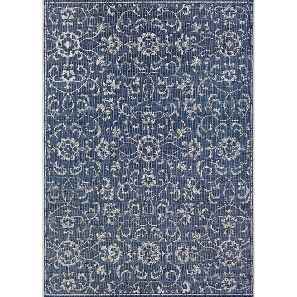 Navy-Ivory Indoor / Outdoor Area Rug E867350