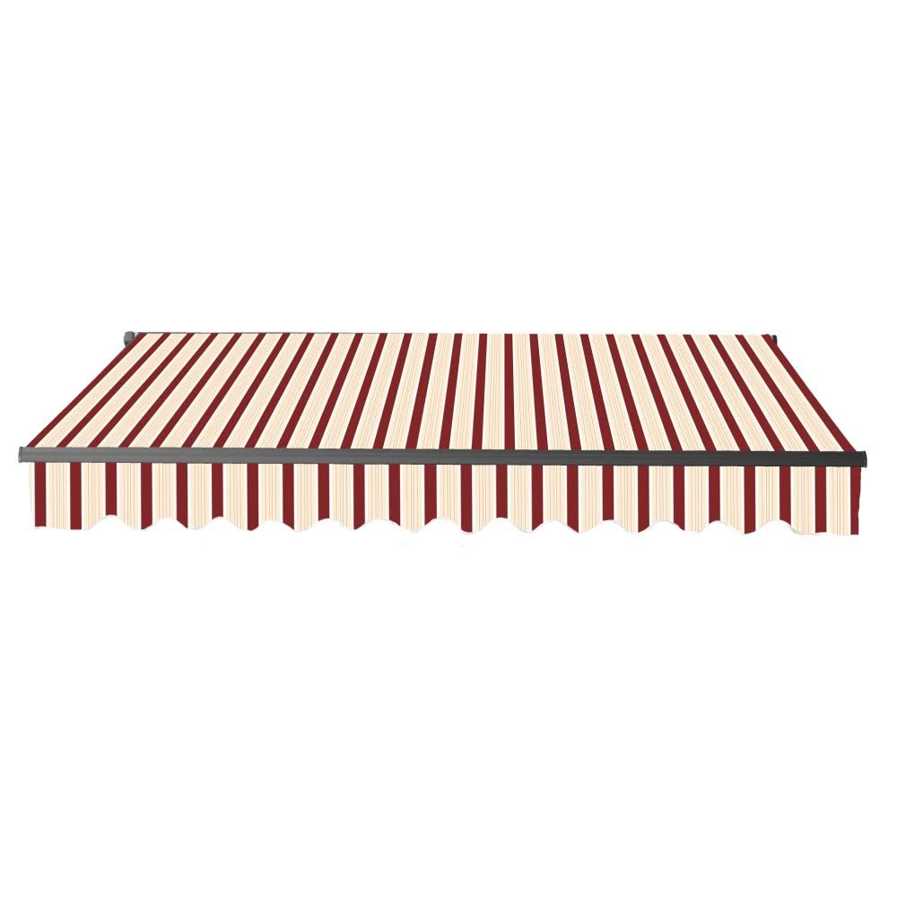 Black Frame Retractable Patio Awning 13 x 10 ft Multi Red Z5105