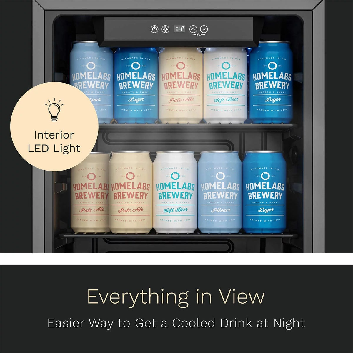 120 Can Mini Fridge with Glass Door D26733