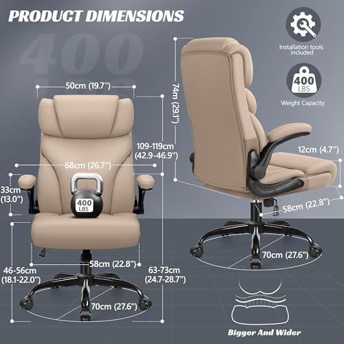 Big and Tall Ergonomic Leather Office Chair R7249