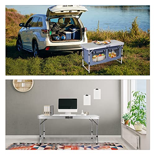 Adjustable Folding Camping Table with Carry Handle L185704