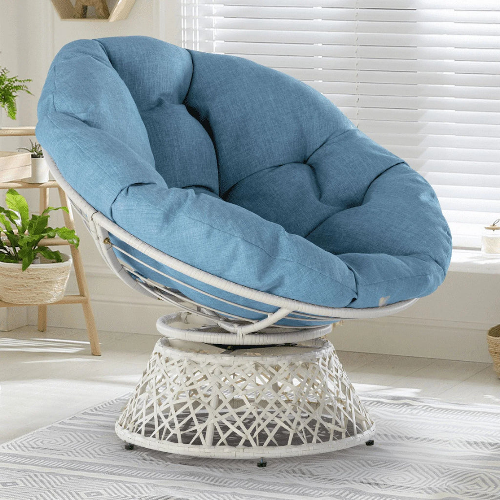 360 Swivel Papasan Chair with Fabric Cushion U7055