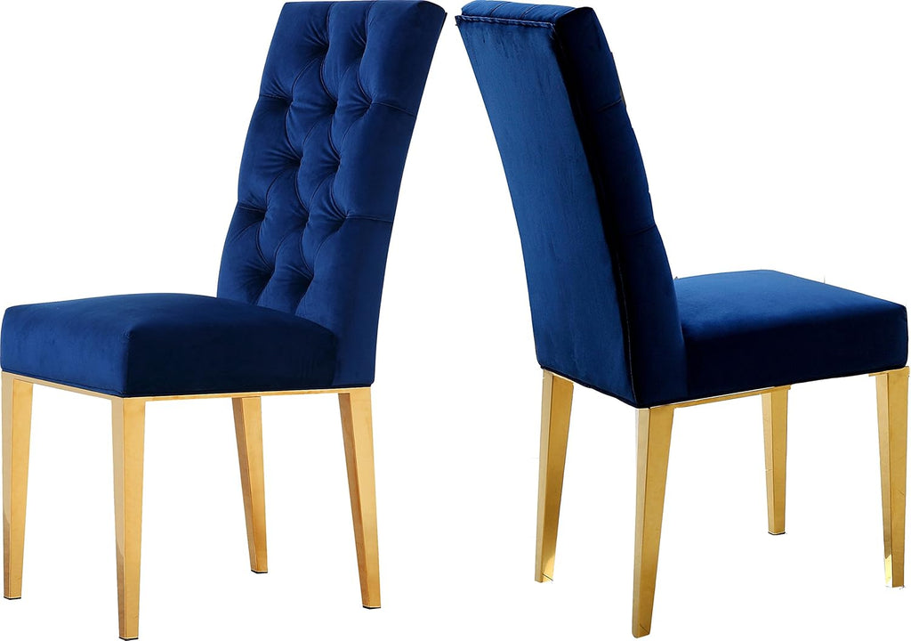 Navy Velvet Dining Chair Set of 2 H60282