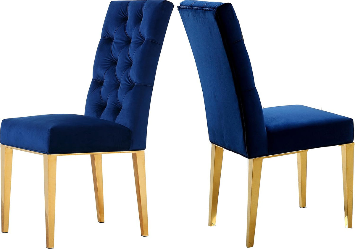 Navy Velvet Dining Chair Set of 2 H60282