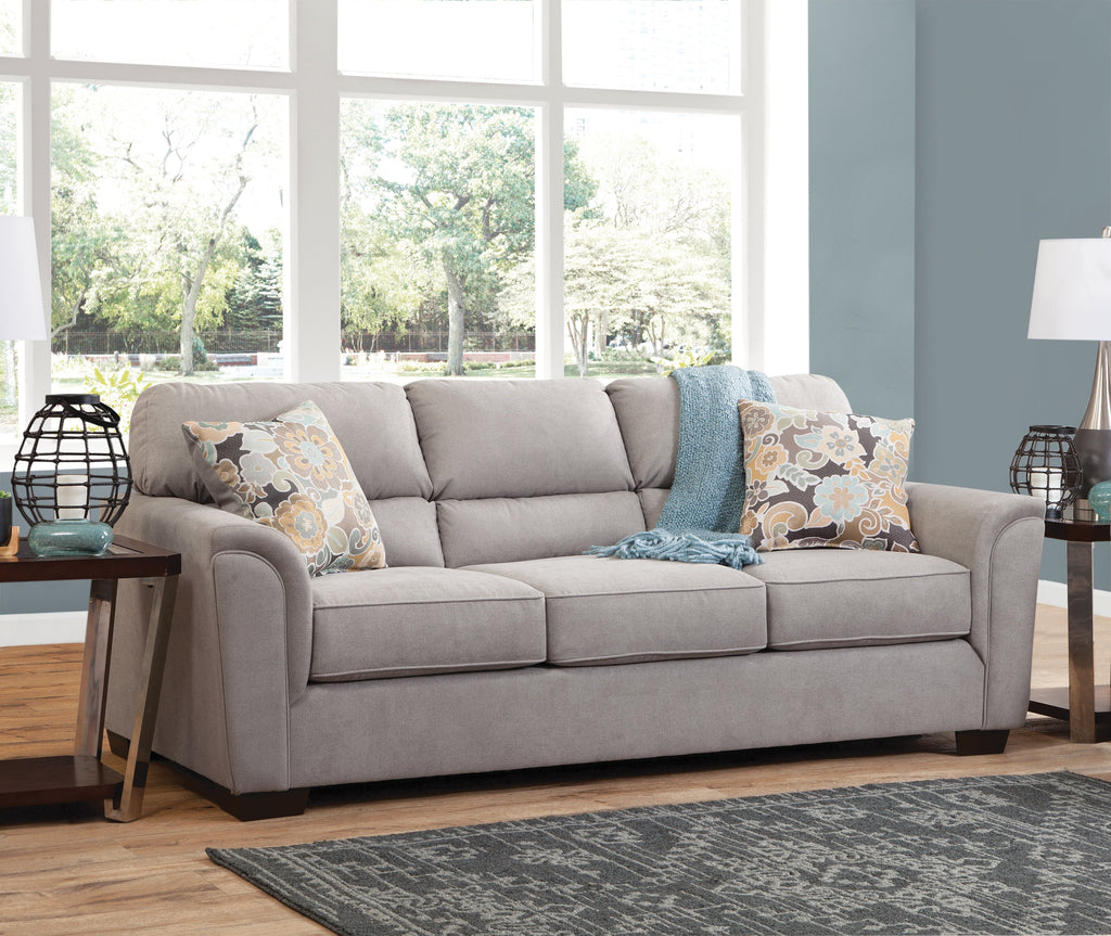 Flared Arm Sofa with Two Pillows O413