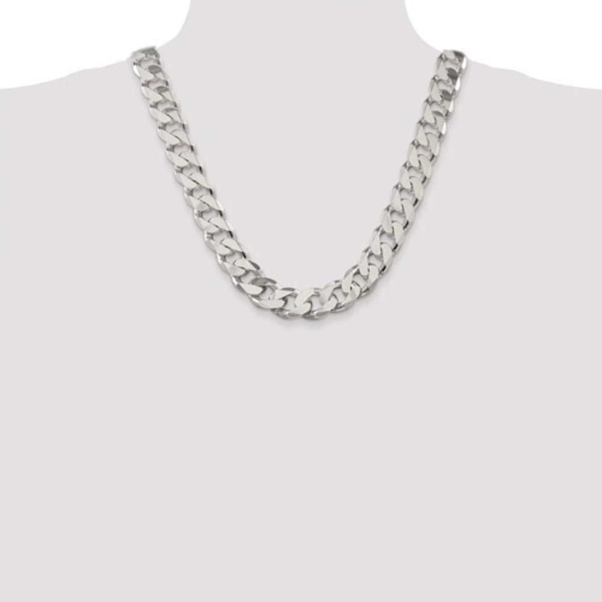 Heavy Curb Chain 9.75mm Wide 26 Inch Sterling Silver K9001
