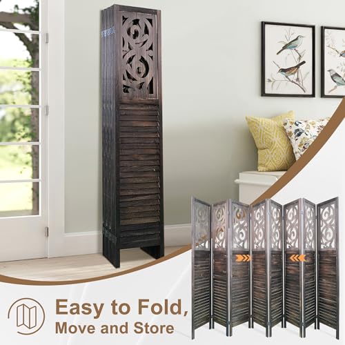 8 Panel Wood Peg Board Room Divider T19910