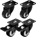 Black Swivel Caster Wheels Heavy Duty Pack of 4 T746944