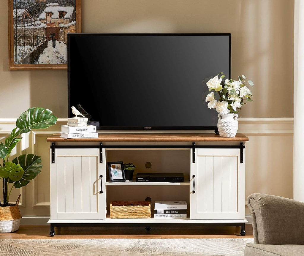 White Wood Metal TV Stand Z263