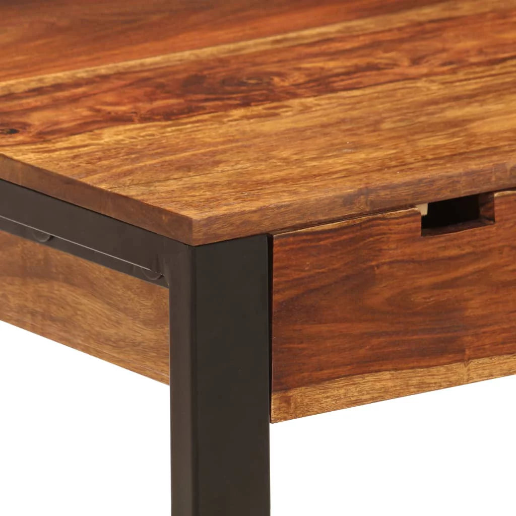 Retro Sheesham Wood Writing Desk with 2 Storage Drawers J794