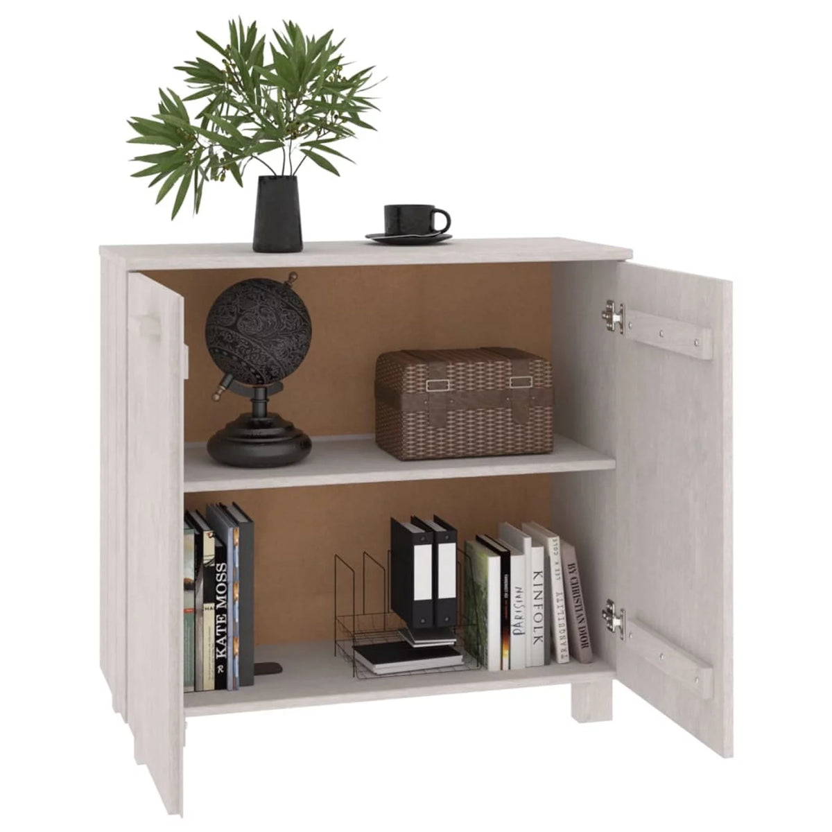 Wooden Sideboard with 2 Doors Pine Wood Storage Cabinet B986