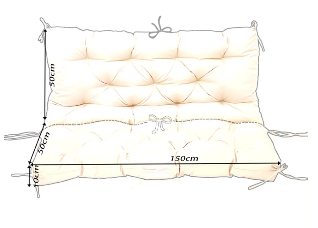 Waterproof Sun-Resistant Outdoor Bench Cushion with 8 Nonslip Ties X248