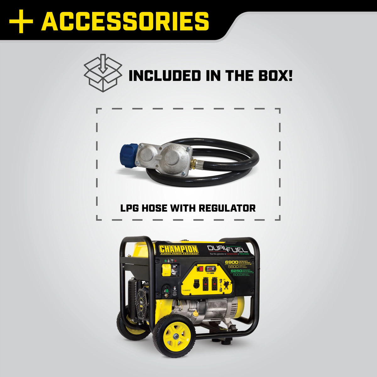 5500 Watt Dual Fuel Portable Generator with Wheel Kit Q140100