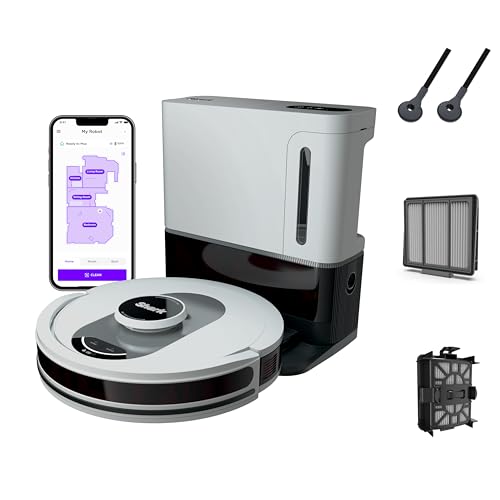 Voice Control Robot Vacuum with Home Mapping, Self-Empty Base, Cool Grey R769