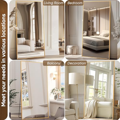 71"x28" Black Full Length Floor Mirror with Stand Y712
