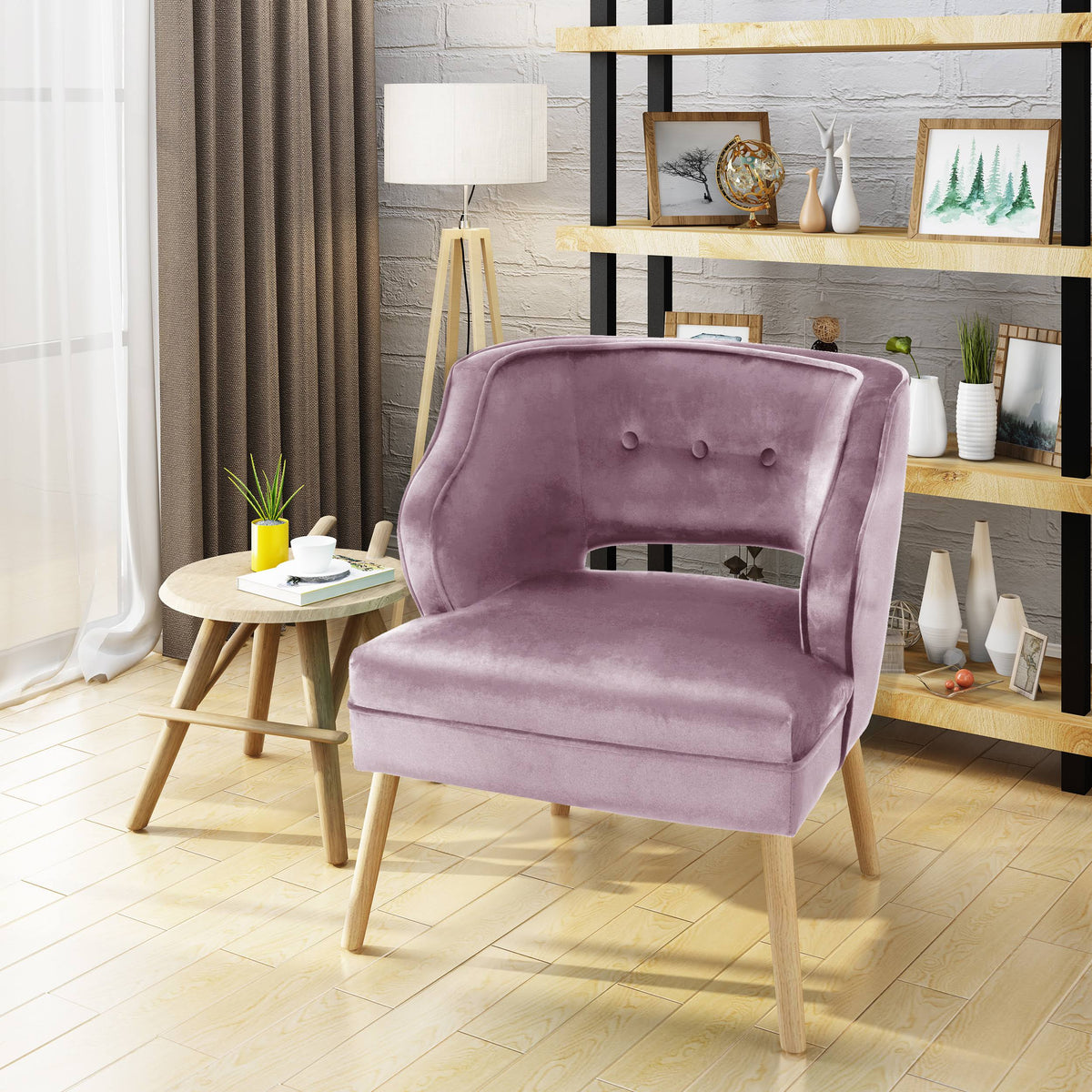 Light Lavender Velvet Accent Chair O725120