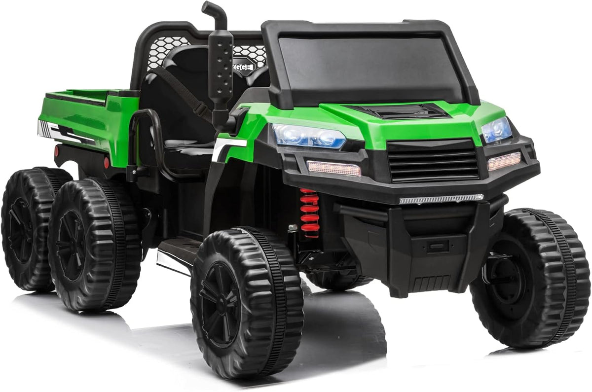 12V 2 Seater Kids Ride On Car with Remote Control 4WD Ride On Truck with Working Dump Bed Battery Powered 6 Wheels Ride On Toys Car, Bluetooth, Music Play, Green V455820