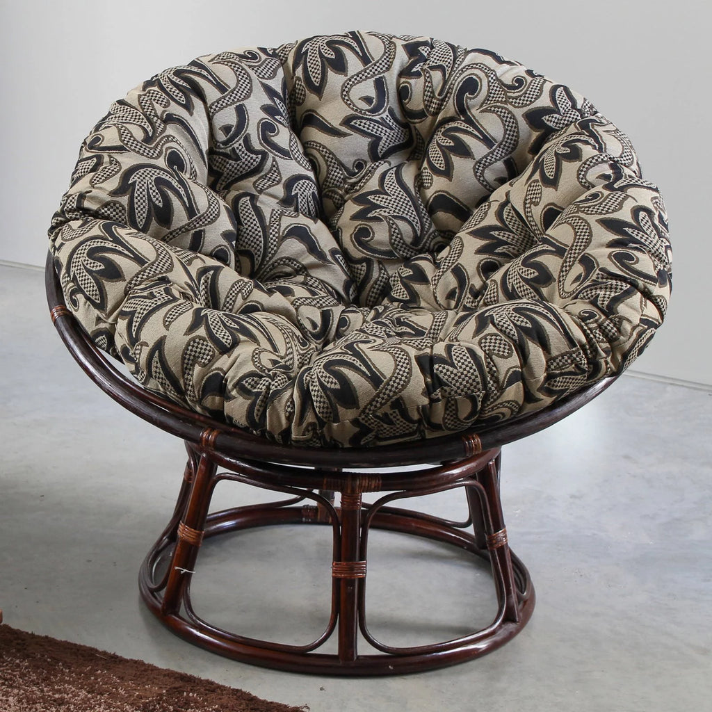 42-inch Rattan Papasan Chair with Tapestry Cushion P415