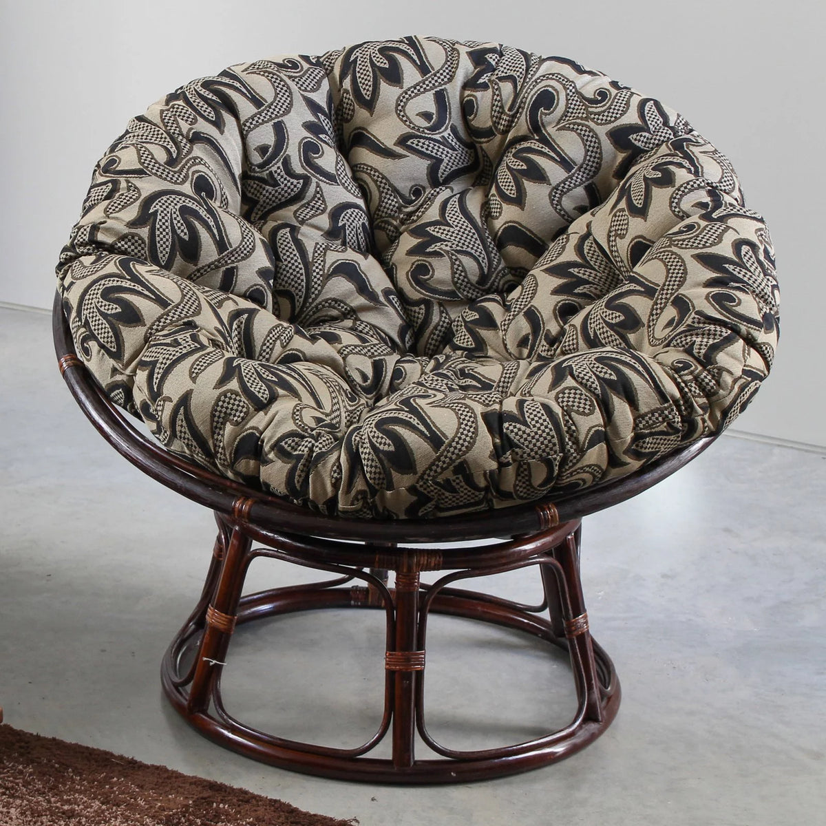 42-inch Rattan Papasan Chair with Tapestry Cushion P415