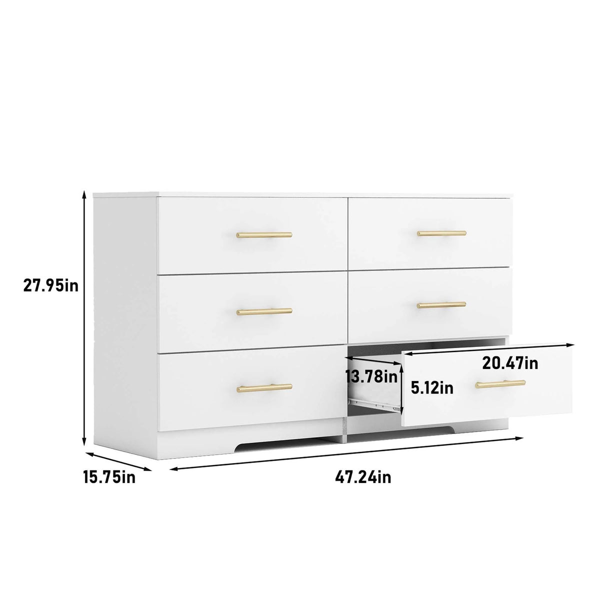 Black 6 Drawer Dresser K387135