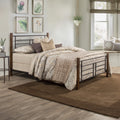 Black Metal and Wood Queen Bed V47751