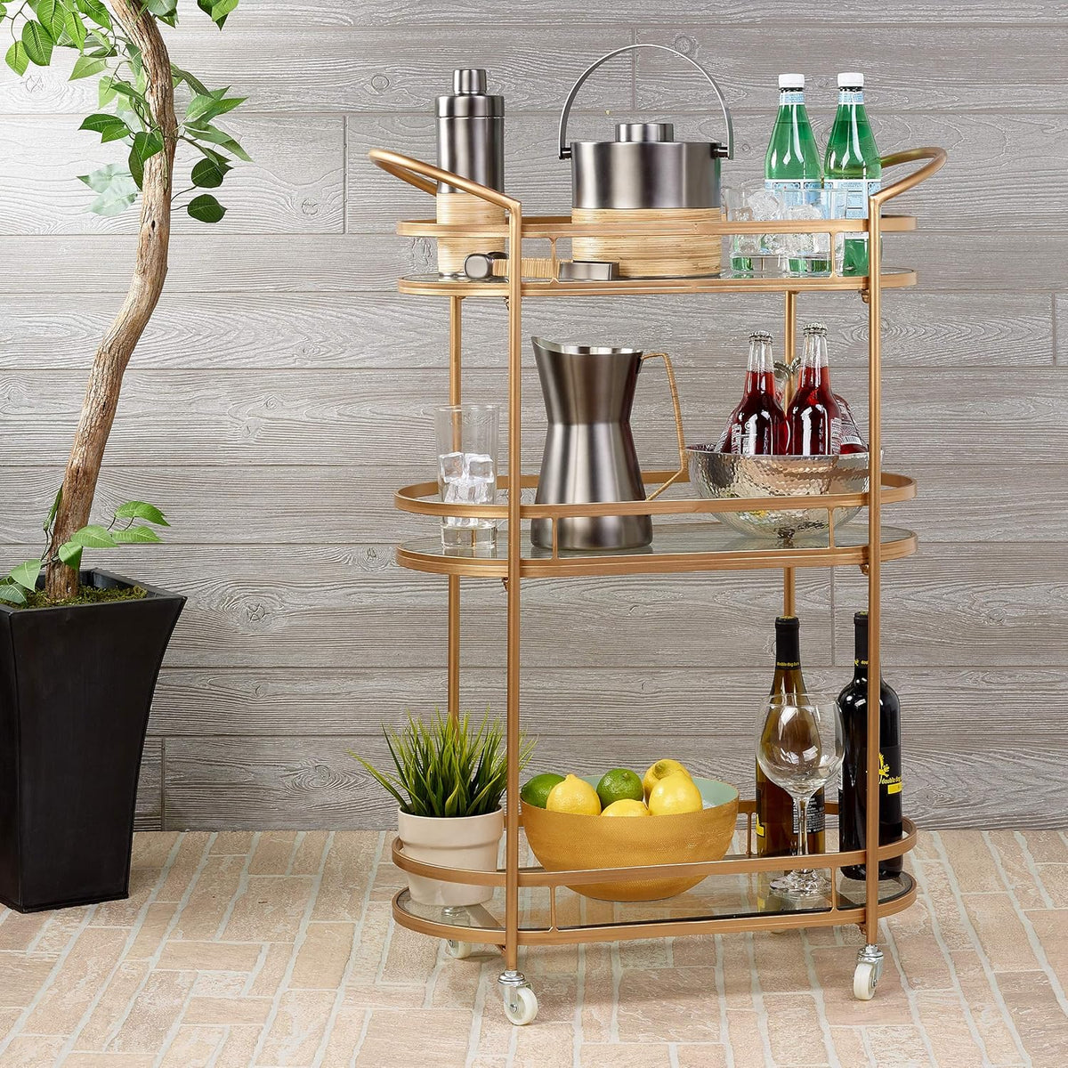 Gold Bar/Serving Cart H1735