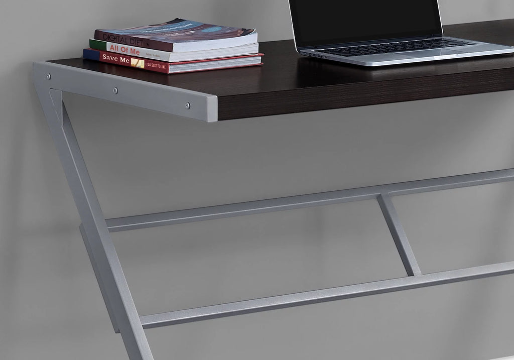Computer Desk, 48"L, Brown Laminate, Grey Metal L88744