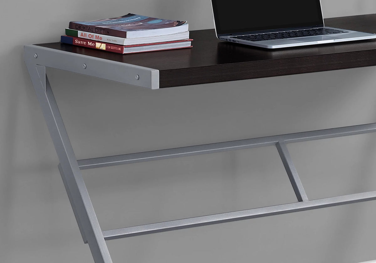 Computer Desk, 48"L, Brown Laminate, Grey Metal L88744