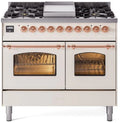 Antique White Copper Trim Dual Fuel Propane Gas Range K9627