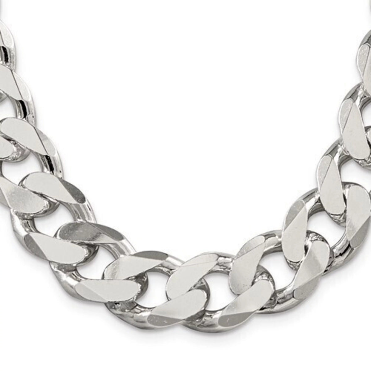 Heavy Curb Chain 9.75mm Wide 26 Inch Sterling Silver K9001