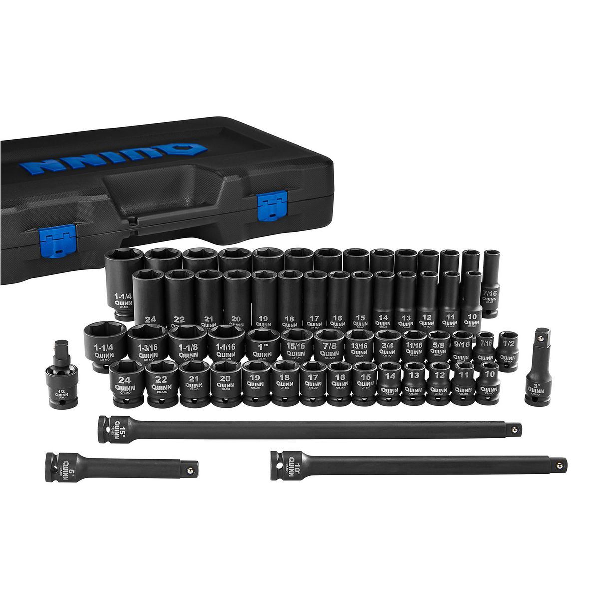 1/2 in. Drive SAE and Metric Impact Socket Set, 61-Piece E59803