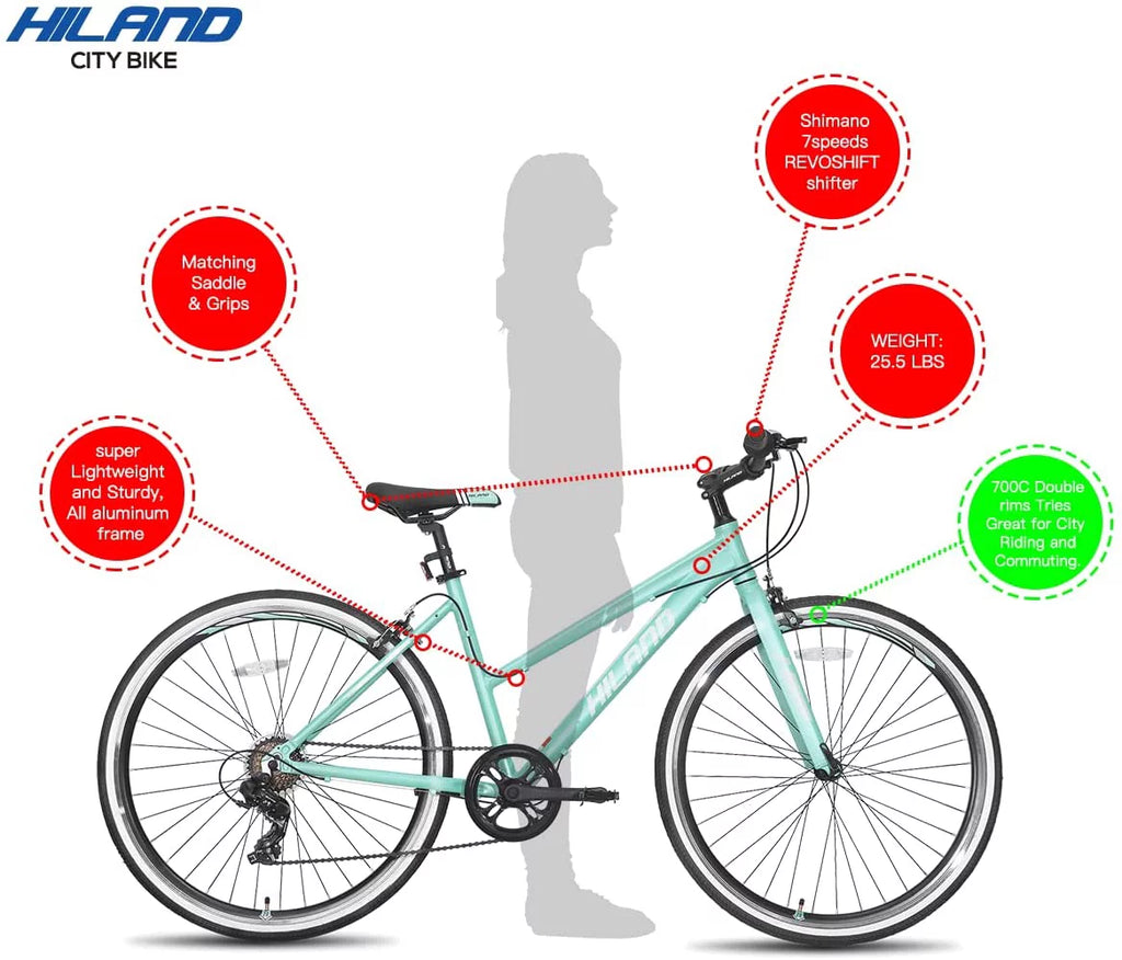 7 Speed Hybrid Bike with 700C Wheels I997689