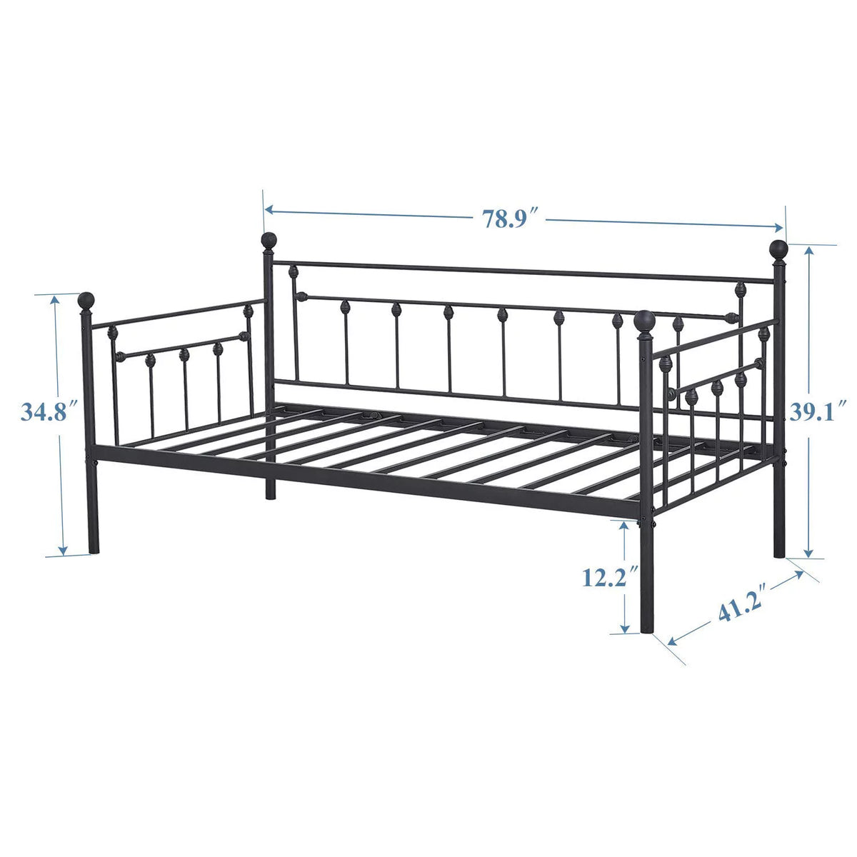 Twin Metal Daybed with Trundle and Wheels Z3083