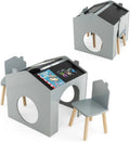Kids Wood Table and Chair Set with Blackboard K792028