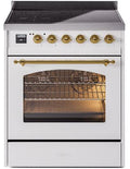 White Induction Range with Electric Oven B21066