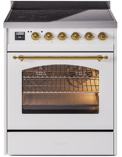 White Induction Range with Electric Oven B21066