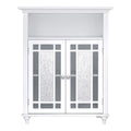 White Wooden Floor Cabinet with Glass Doors N343018