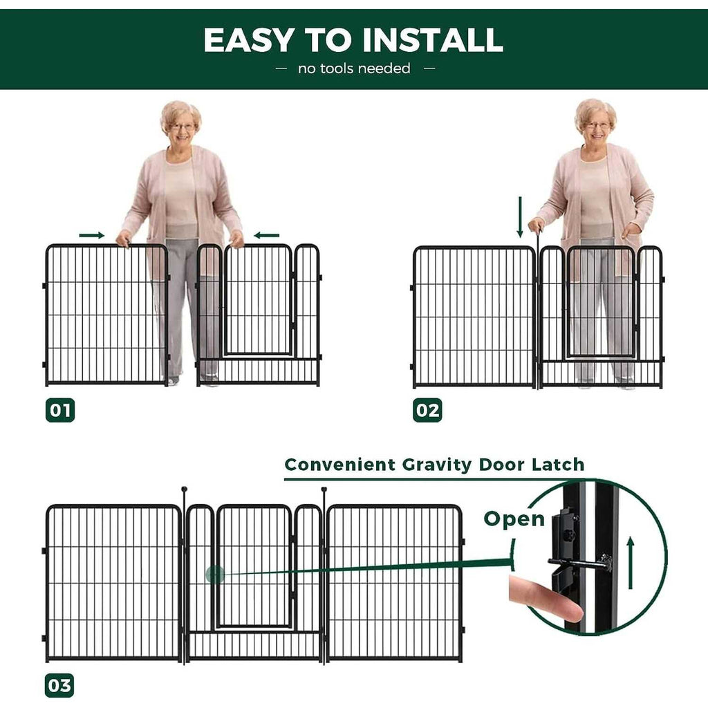 Dog Playpen Outdoor Panels with Doors W808253