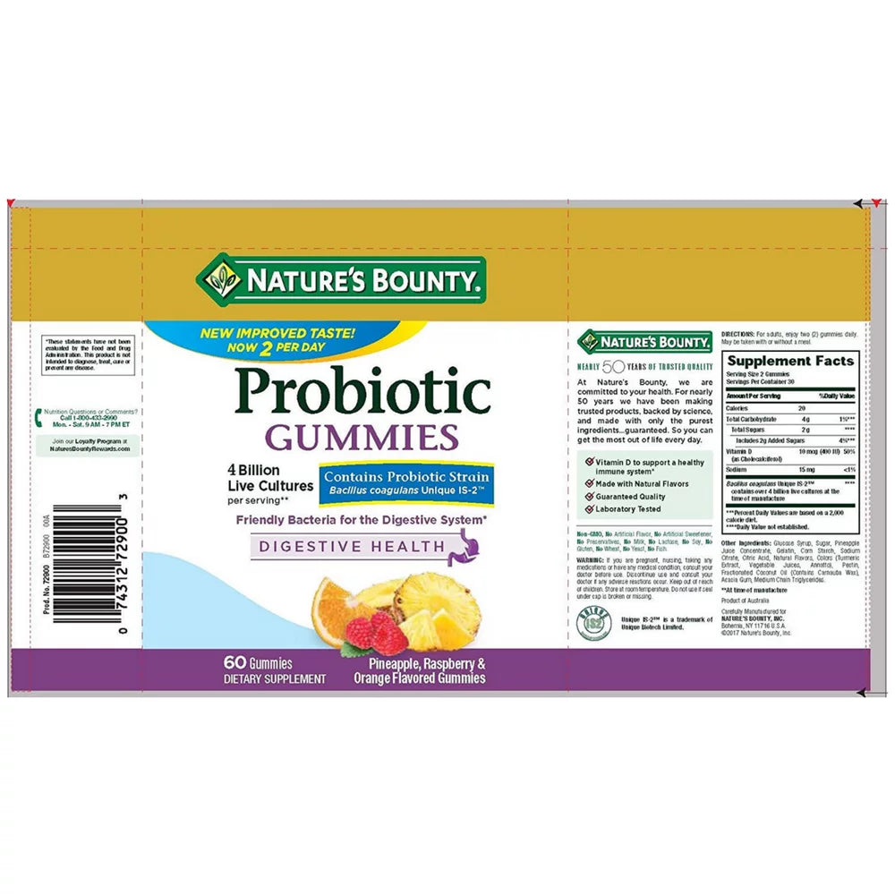 Probiotic Gummies 60 ea Pack of 3 I1200