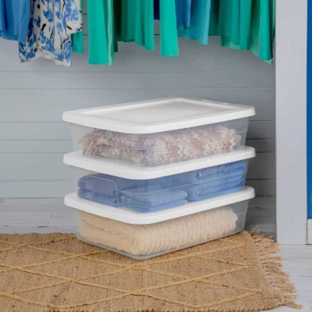 Clear 28 Quart Under Bed Storage Container with Lid J764
