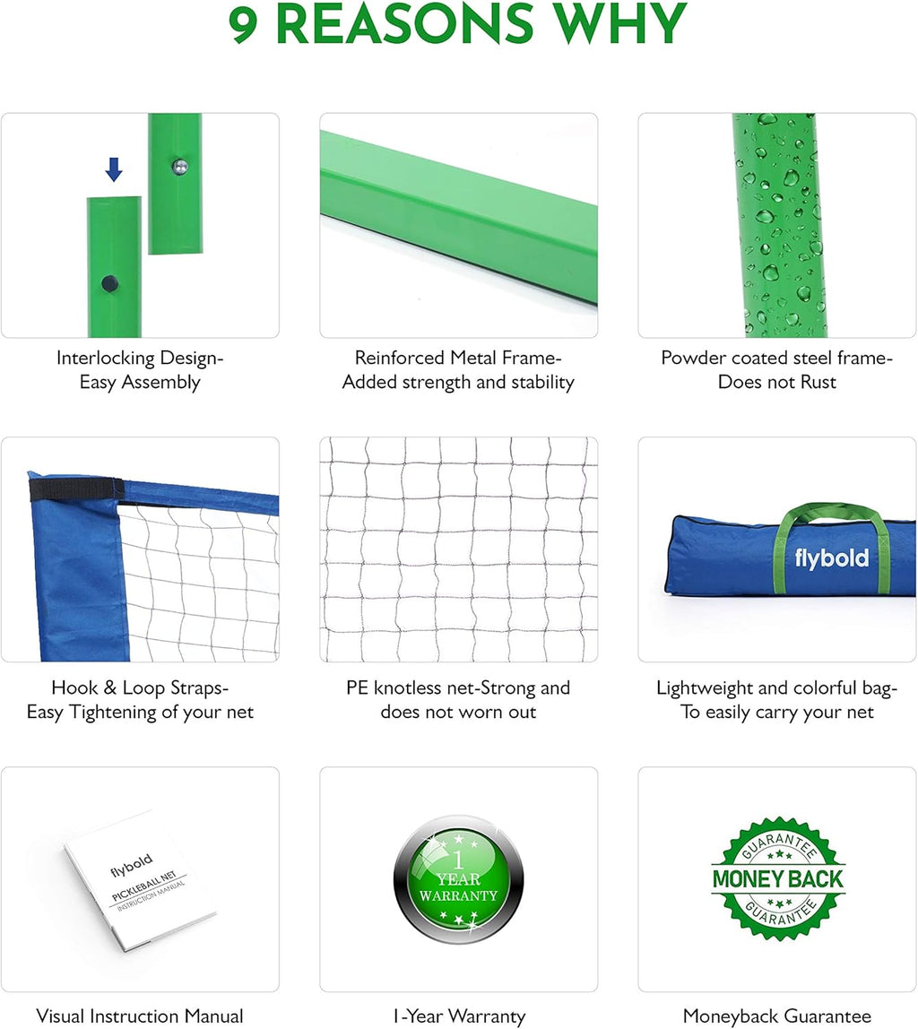 Portable Pickleball Net Regulation Size with Carrying Bag R884852