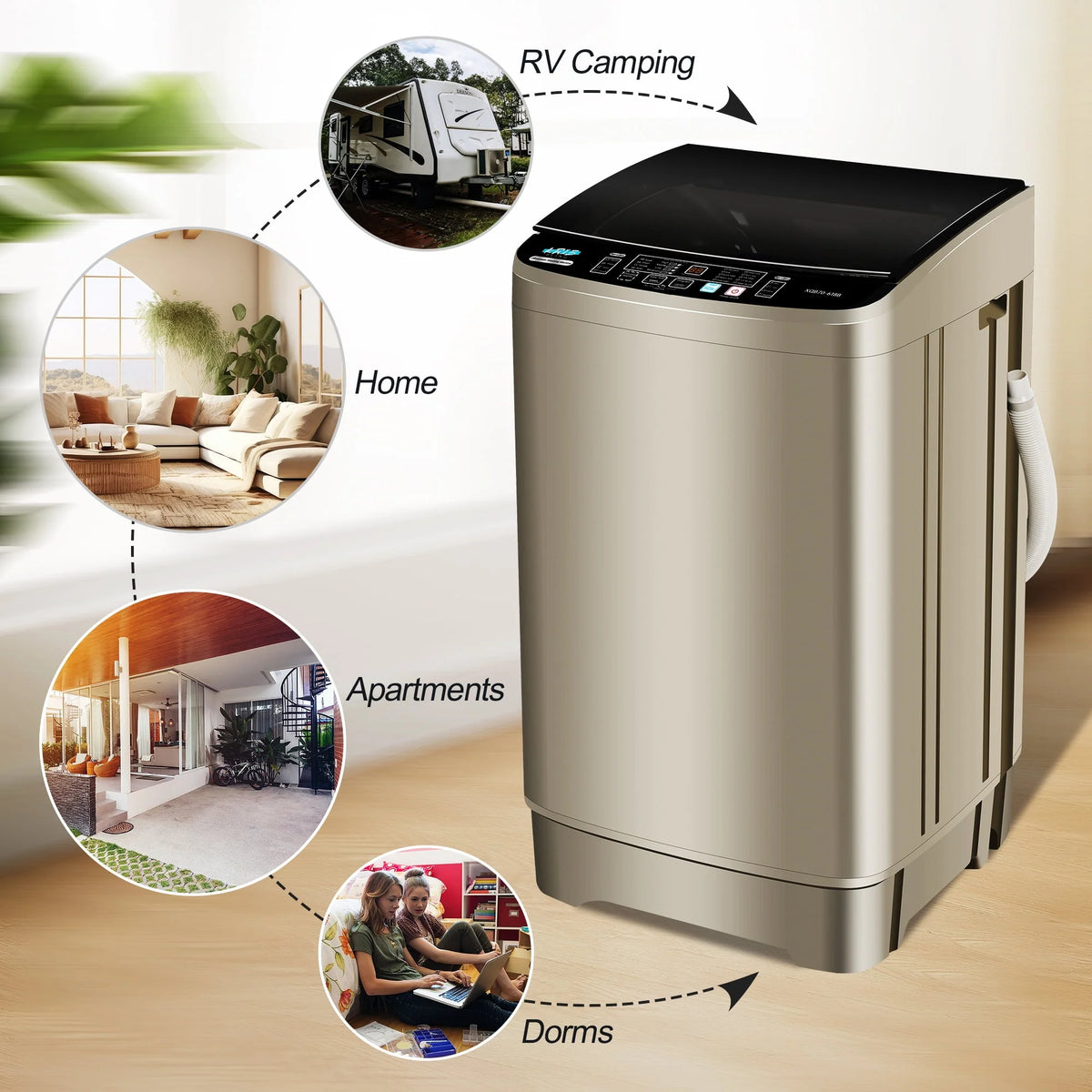 17.7 lbs Full Automatic Portable Washing Machine O8943