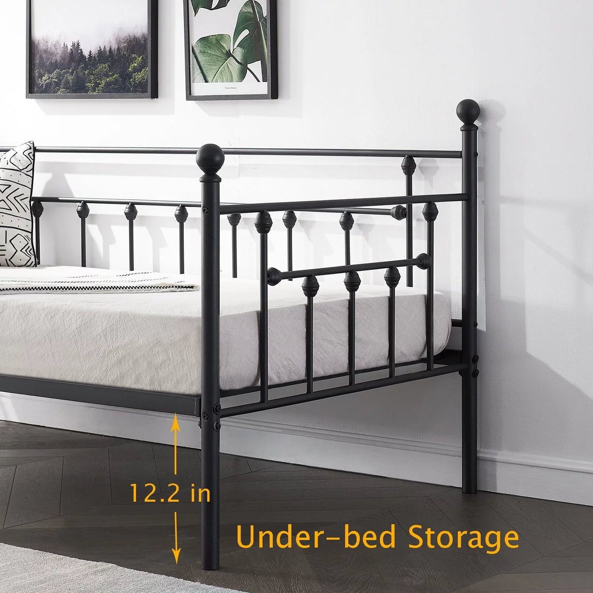 Twin Metal Daybed with Trundle and Wheels Z3083
