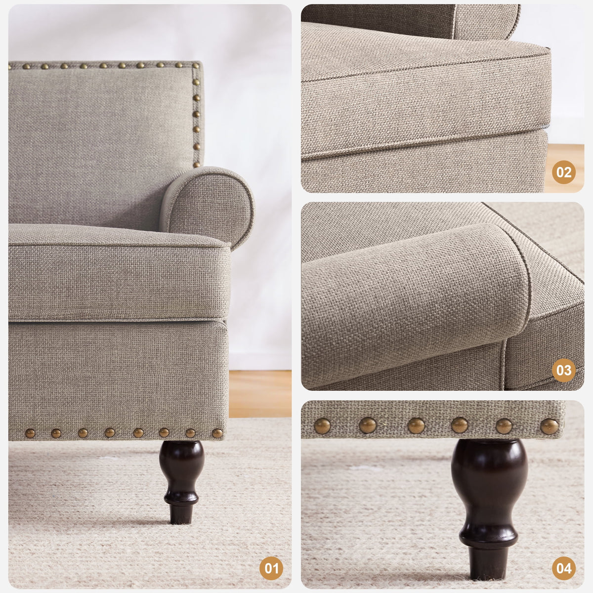 Brown Upholstered Accent Chair X51977