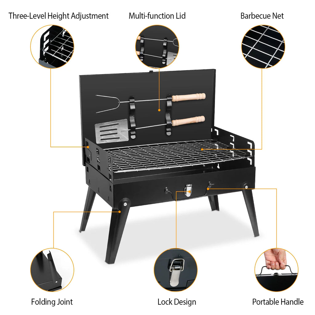 Portable Charcoal Grill with Non-Stick Grill Mat W27038